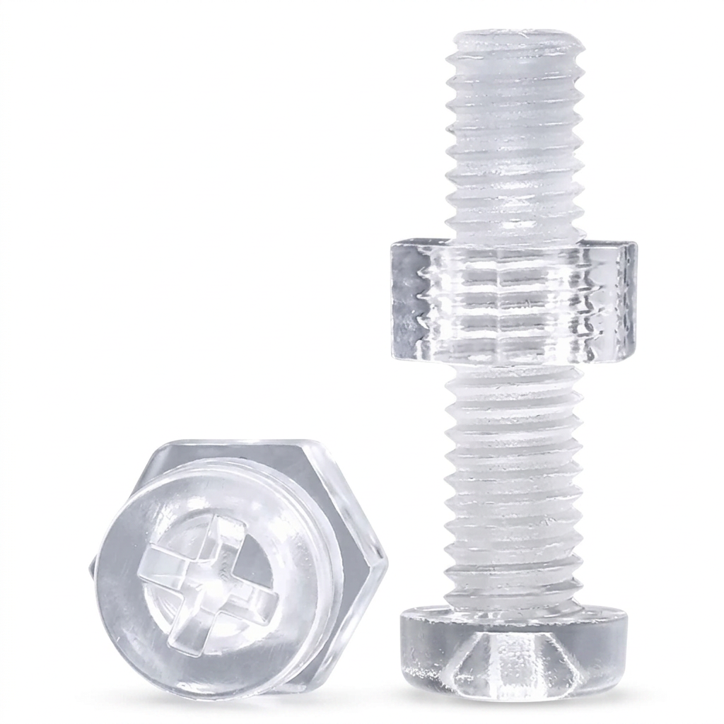 Polycarbonate Transparent Screws and Nuts Phillips Pan Head Clear Plastic Bolts M2 M3 M4 M5 M6 Heat Resistant