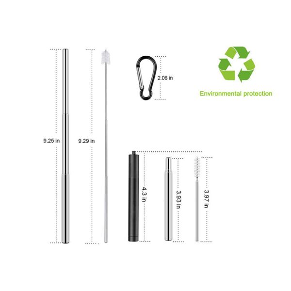 Bar Drinking 10.5 Stainless Steel Straws With Cleaner FDA Approved Reusable