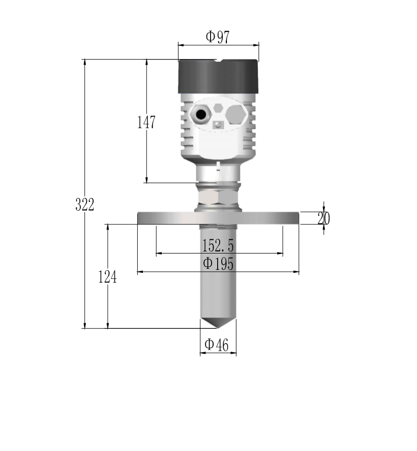 Anti-corrosion Rod Type Radar Level Gauge