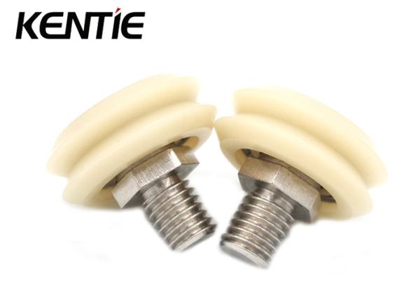 Aluminium Guide Rail V Shape Nylon Rollers With Bearings Size M10 / 26.3x30.73x11.12mm