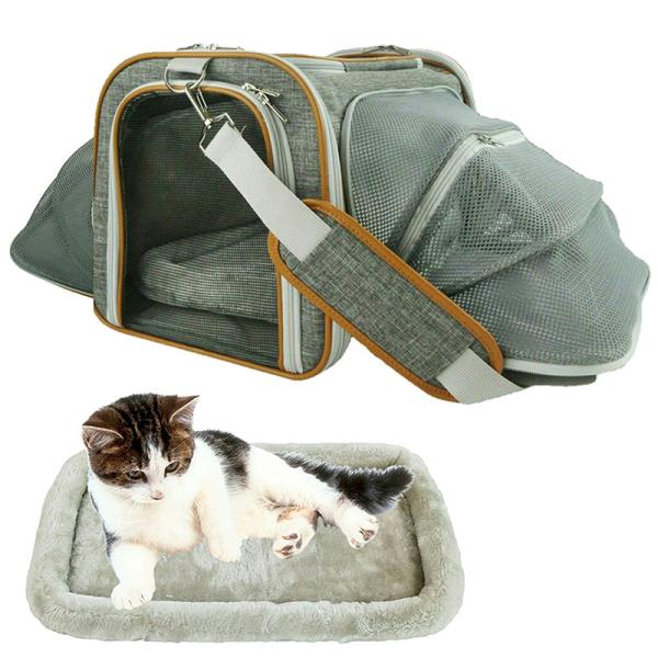 Self Lock Zipper Closure Dog Carrier Bag Airline Approved With Luggage Strap