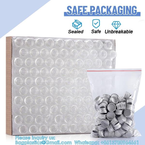 Glass Bottles with Aluminum Cap, Glass Jars Small Storage Bottle Glass Vials, Beads Storage Jars with Lids Aluminum