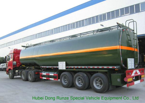 3 Axles Chemical Tanker Truck for 30 - 45MT Hydrofluoric Acid / HCL Transport