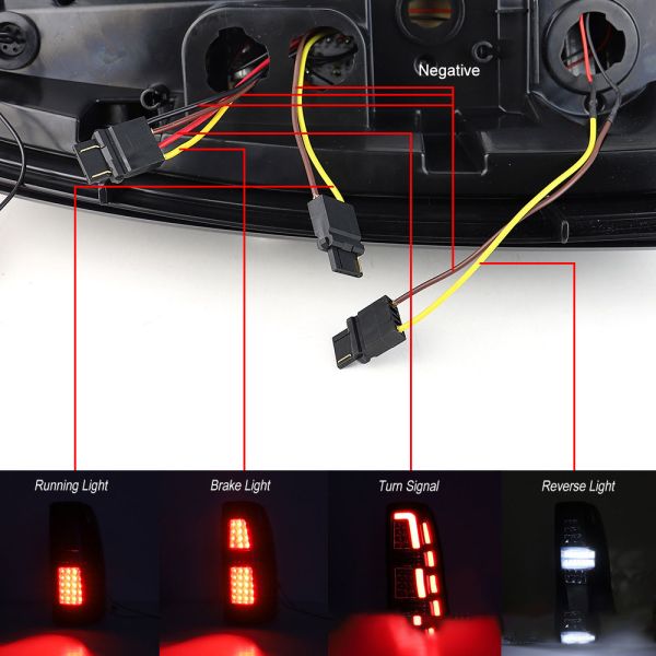 Demillon Advanced Car Led Red Tail Lights 1999-2006 for Chevrolet Silverado Modified Brake Lights Taillights