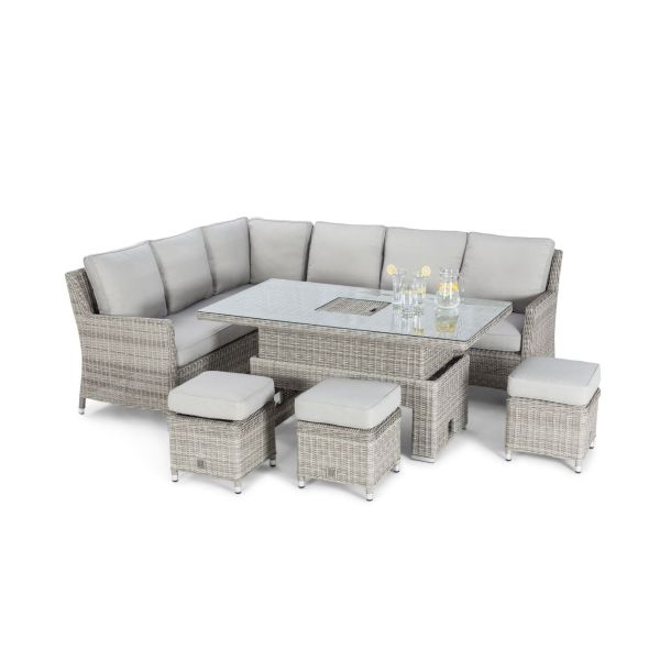 High - End Quality Outdoor Rattan Dining Set Big Table With Ice Pot