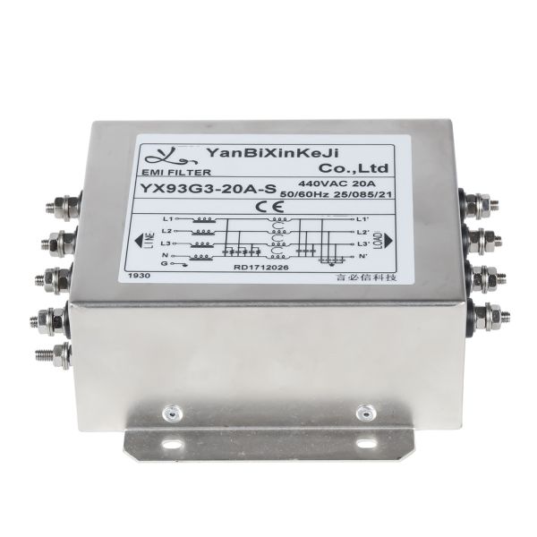 3 фильтр фильтра EMI 380V/520V провода участка 4 трехфазный RFI для промышленного оборудования