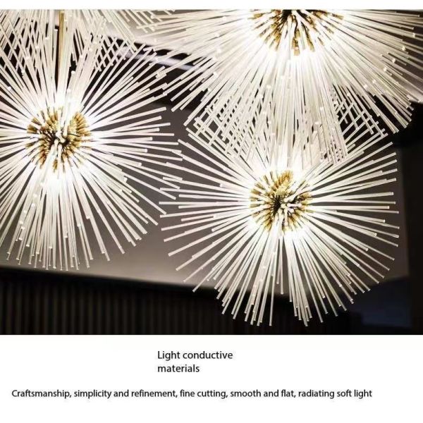 Duplex Villa Salle de banquet Hôtel Lobby Pissenlit Lampes de modélisation Département des ventes Art creux Lampes non standard