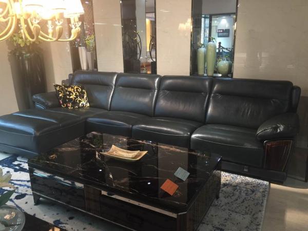 modern living room furniture genuine leather corner sofa supplier