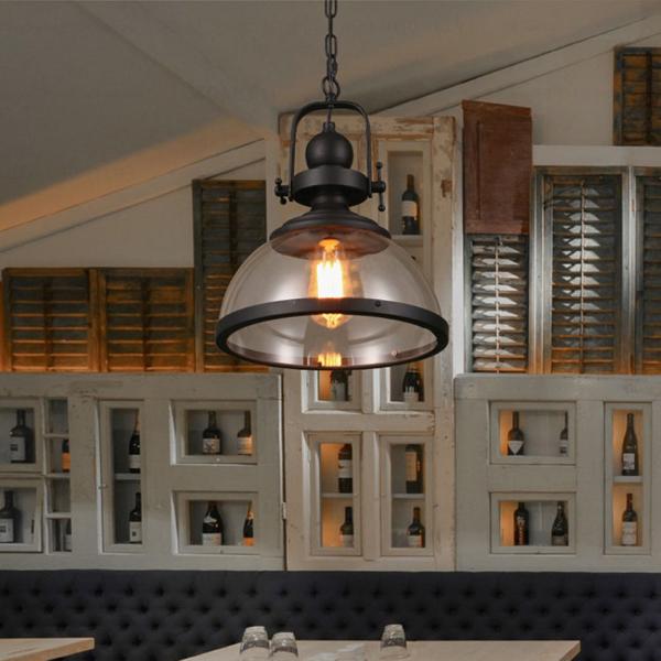 Vintage Industrial glass Pendant Lights Loft iron antique Hanging Lamp(WH-GP-89)