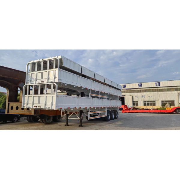 Плоскостопный трейлер 3 оси 4 оси 40T 60T Плоскостопный полуприцеп для экскаватора крана Контейнерная перевозка