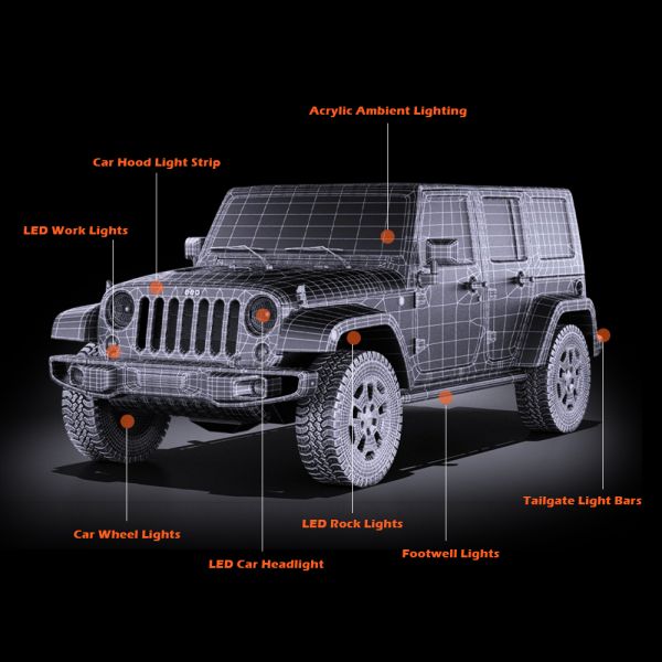 RGBW 16W Волоконно-оптические потолочные фонари Звездный комплект Twinkle 12v Автомобильная крыша Звездный свет