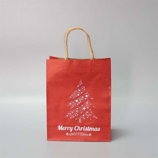 New Year Gift Christmas Gift Bags Recycle Kraft CMYK Printed