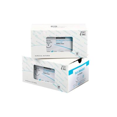 Veterinary Animal Braided Silk Non-Absorbable Medical Sutures With Needle For Dental Veterinary And Surgical Skin Closure