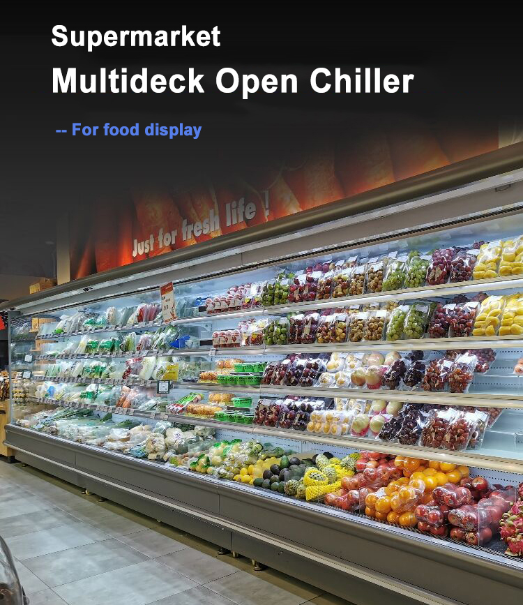 Охладитель витринного шкафа вертикали замороженный Refrigerated чистосердечный открытый с занавесом ночи
