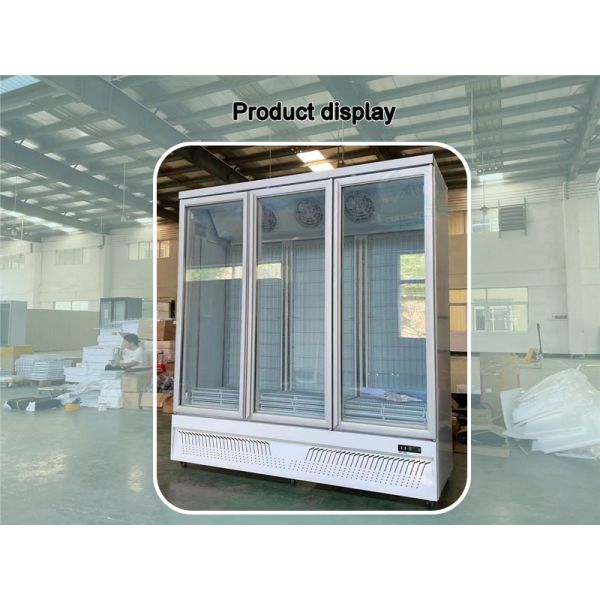 Commercial Beverage Cooler 3 Doors Display Fridge Upright Glass Refrigerated Showcase