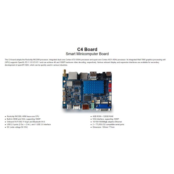 C4 Smart Minicomputer Board Совместимая и взаимозаменяемая между моделями C0/C3/C4