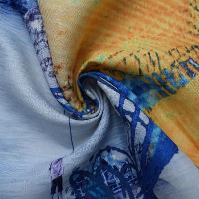 Tela de mistura impressa Digitas do crepe de rayon viscoso de matéria têxtil