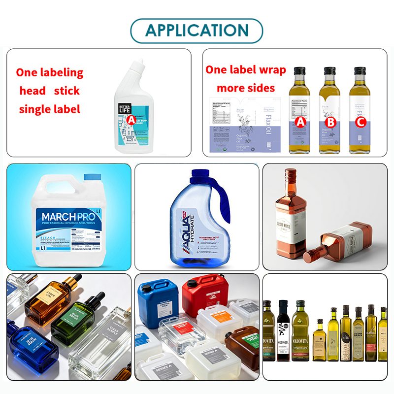 Automatic Packaging Machine Square Bottle Labeling Machines for Olive Oil Honey Label Applicator