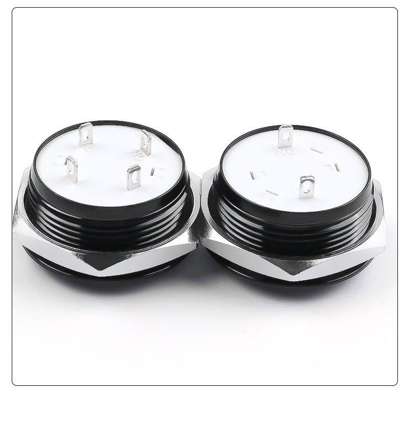 22mm Metal Button Switch Oxidized Black Waterproof IP65 Self-resetting 1NO Flat Head/High Head