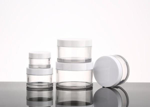 Refillable 250ml Cream Jar , Clear Plastic Pet Jars Heat Resistance