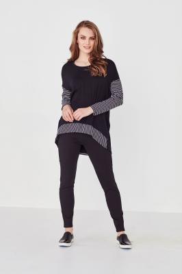 AW20 Hot selling Fashion Knitting Print fabric Ladies Blouse in low price