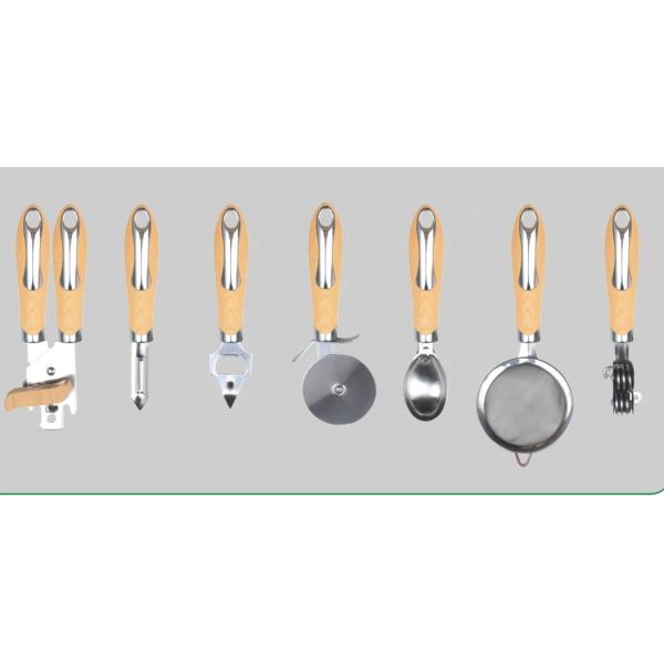 Wooden Houseware Kitchen Gadget Set Home Kitchen Accessories for Fruit Vegetable
