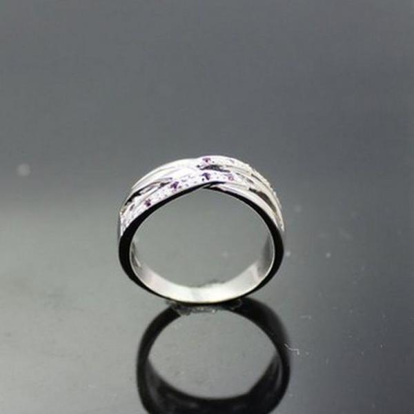 Women Jewelry 925 Silver  Green Cubic Zirconia Crossover Ring(FR0146)