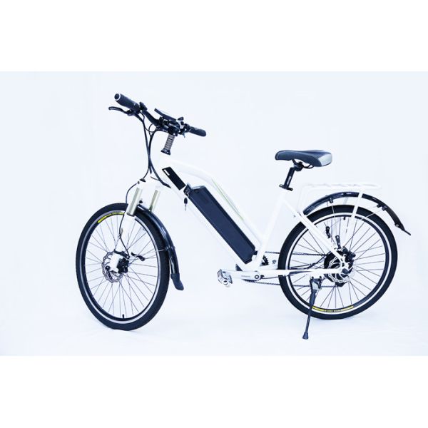 Front Fork Suspension Electric Assist Bicycles Rear Brushless Geared Motor