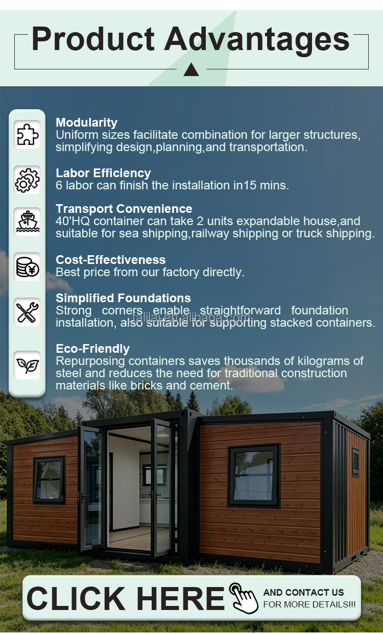 Insulated Modular 20Ft 40Ft Expandable Container House 2 3 4 Bedroom Luxury Portable Outdoor Mall Kitchen Home Sale