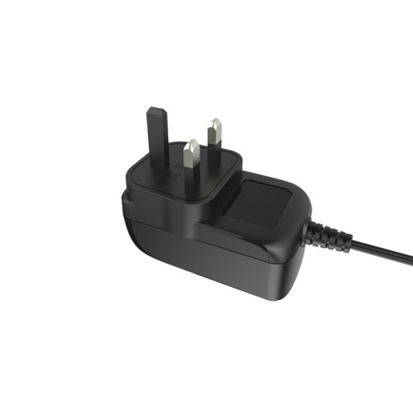 3 Prong UK Plug AC DC Switching Power Adapter 24w Wall Mount 3 Pin