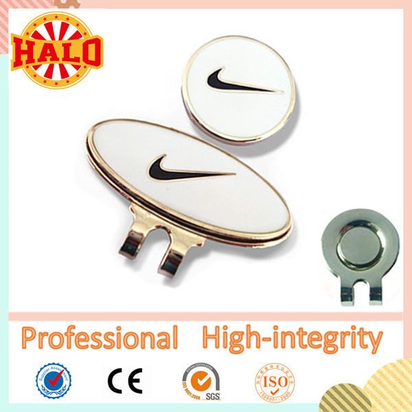 Metal Hard enamel Magnetic Golf Ball Marker With Hat Clip
