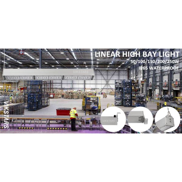 Industrial LED Linear High Bay Light 50W for Parking Garages 3-5 Years Warranty