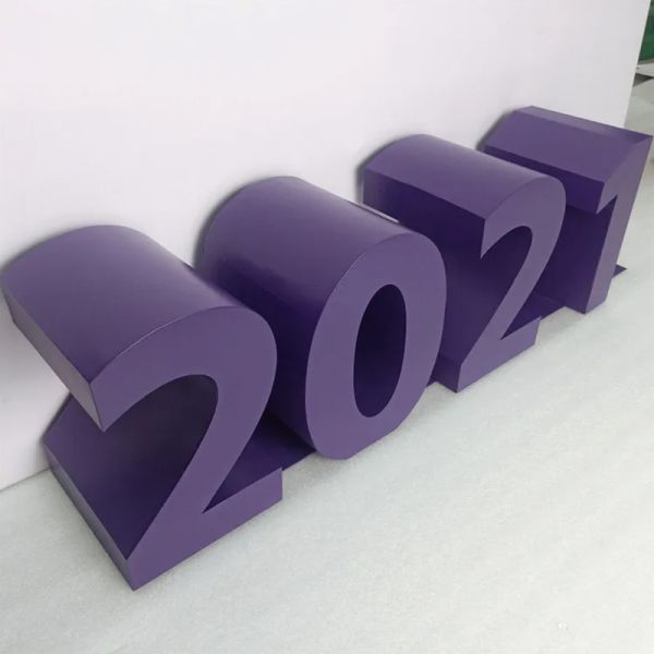Custom 3D Solid PVC Foam Letters Purple Freestanding Sign for Decoration