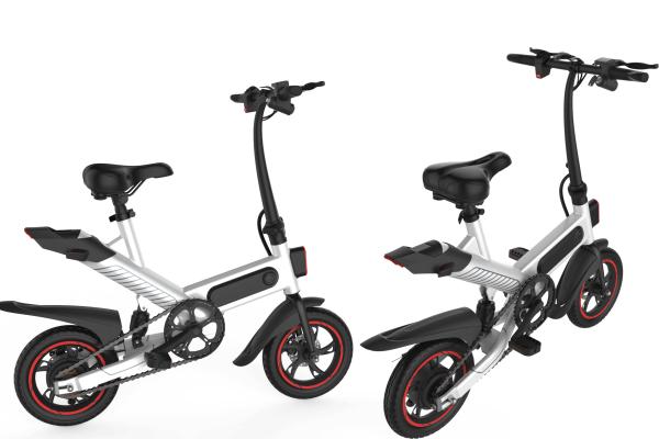 Black Lightweight Electric Bike , Foldable Electric Bicycle IP54 Waterproof Grade