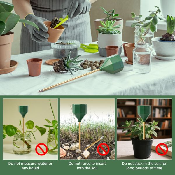 YIERYI Battery-Free Analog Soil Moisture Meter with Metal Probe Precision 0-10 Scale Hygrometer for Garden Potted Plants Farming