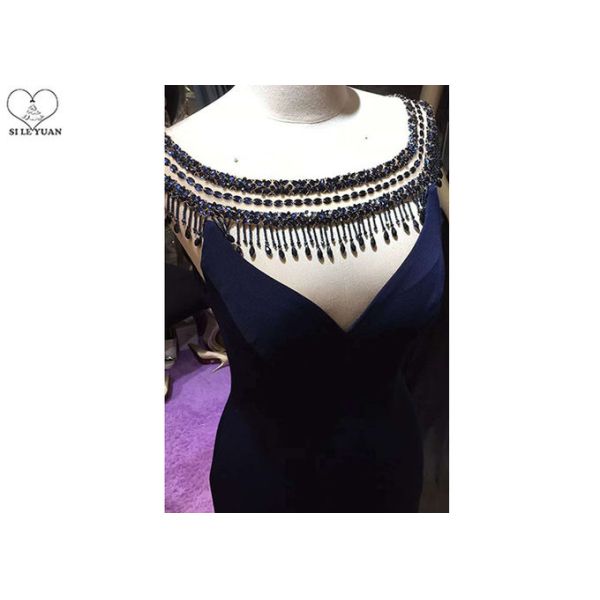 Small Train Mermaid Style Prom Dress Sleeveless Sexy Top Hollow Out Bead Tassels