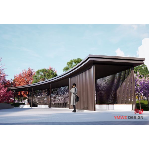 6 Color Printing Luxury Modern Outdoor Shading Pergola Steel Sculpture Customizable Size