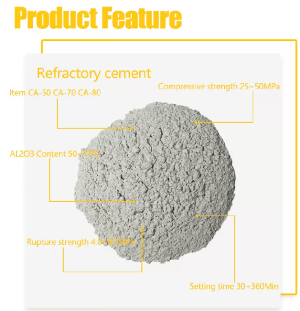 25kg/bag High Temp Refractory Cement Calcium Aluminate Concrete CA50 A700 CA70 CA80