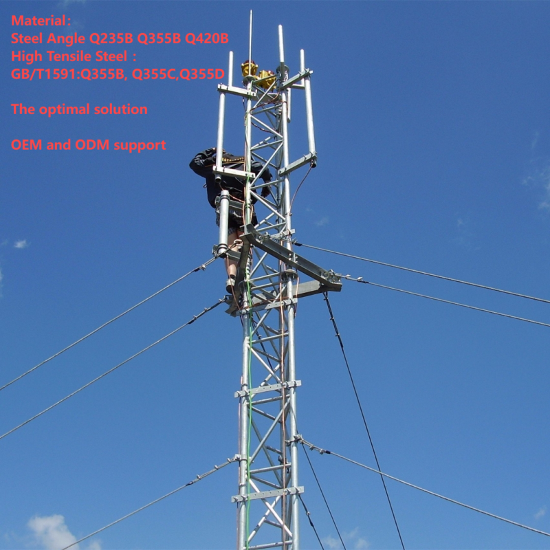 38 46 52M Wind Load Optimized Guyed Wire Tower For Seismic Monitoring Station Use