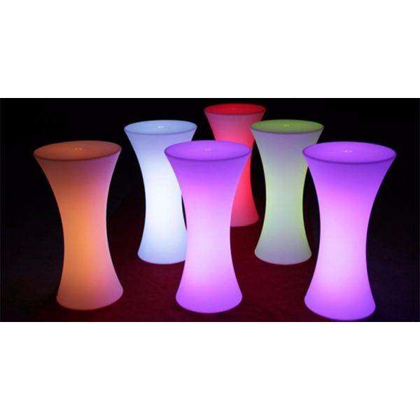 Party Poseur LED Cocktail Table Round Highboy Table Lighting Furniture