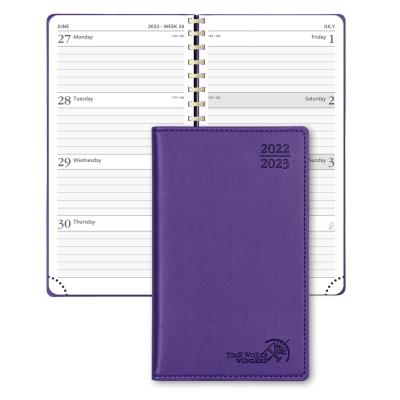 Planejador de papel do tamanho da bolsa 80GSM com programação de hora em hora e abas mensais