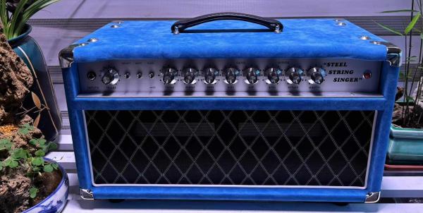 Custom D Style Steel String Singer Head 20W 50W 100W with Suede Blue Color, Grand Amplifier SSS Model