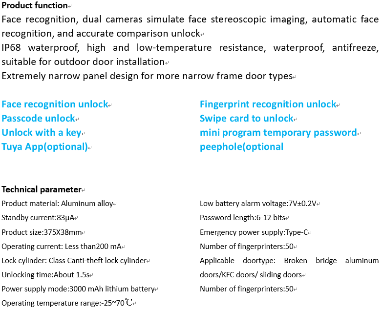 Smart Door Lock 30mm - 90mm Door Thickness Keyless Entry Super C Grade Cylinder