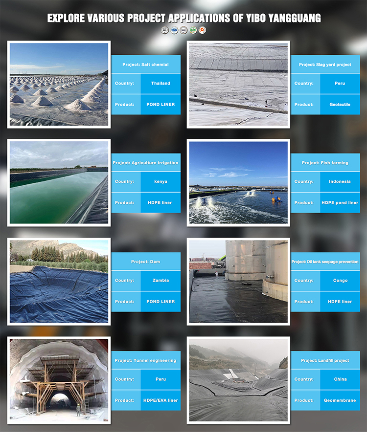 Водонепроницаемая геомембрана для бассейна HDPE LDPE для рыбоводного хозяйства