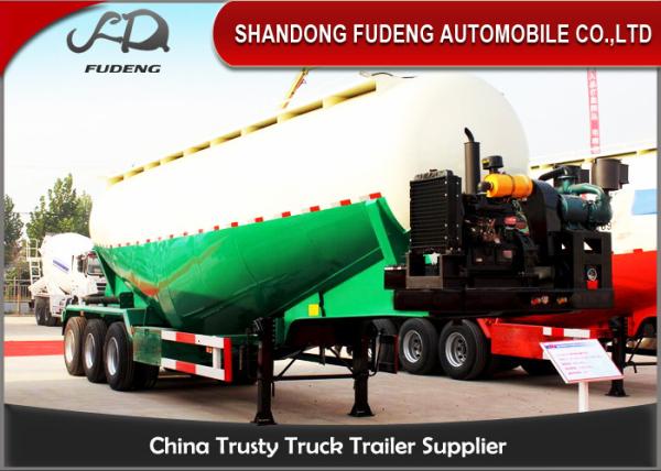 Diesel Engine Bulk Cement Tanker Trailer With Air Compressor Volume 45 CBM - 65 CBM