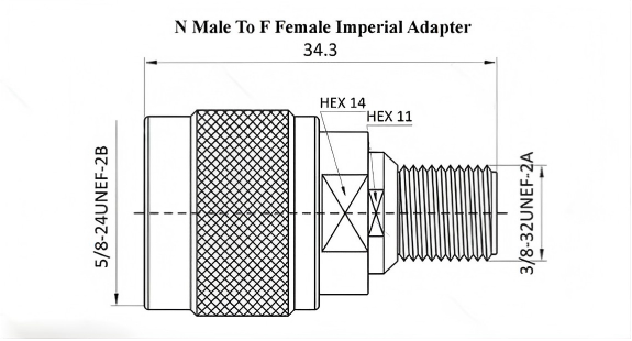 DC-1GHz RF Adapter Low Loss N Male To F Female Adapter For RF Passive Components
