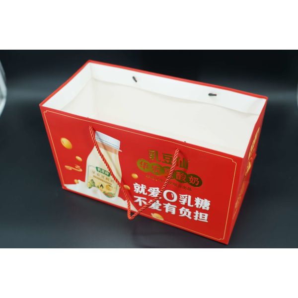 Copperplate Personalized Paper Bags Large Bottom Wide Coated Paper Bags