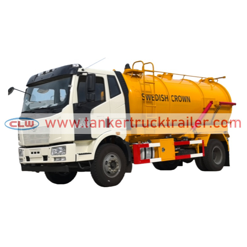 FAW 4x2 10000 litres Vacuum Sewage Tanker Truck for Waste Collection