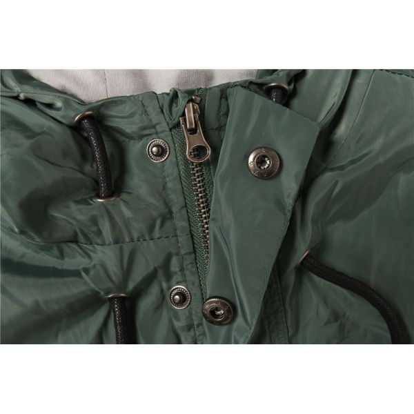 Lightweight Olive Green Polyester Childrens Parka Coats For Winter