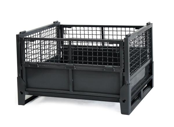 Black Lockable Folding 50*100mm 1500KG Collapsible Metal Cage